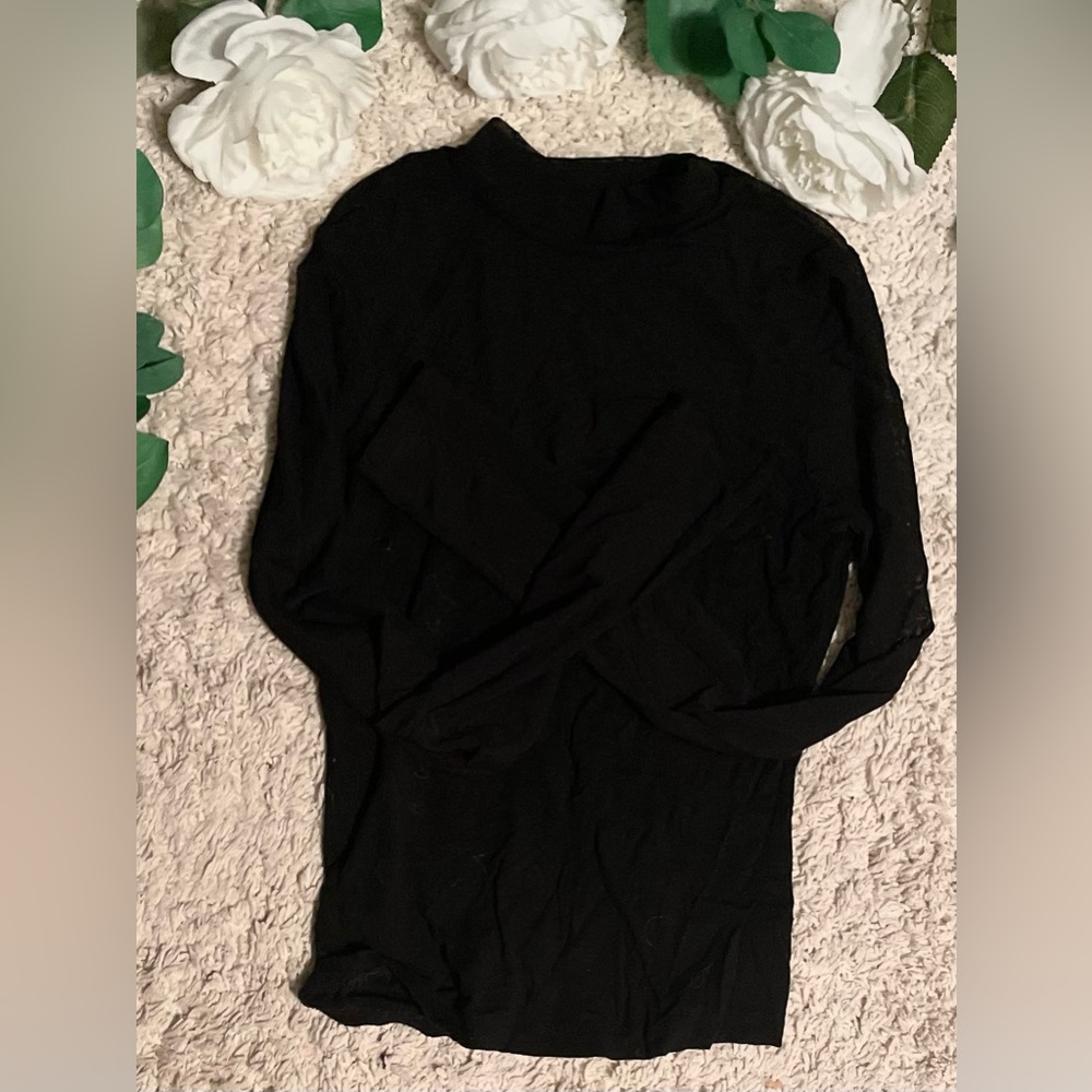 Long sleeve shirt, top and sleeves are see trough, size S